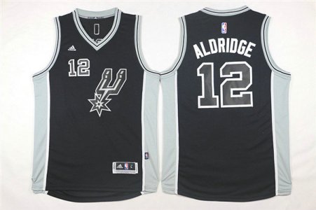 Maillot De Basket San Antonio Spurs LaMarcus Aldridge 12 2015-16 Season Noir